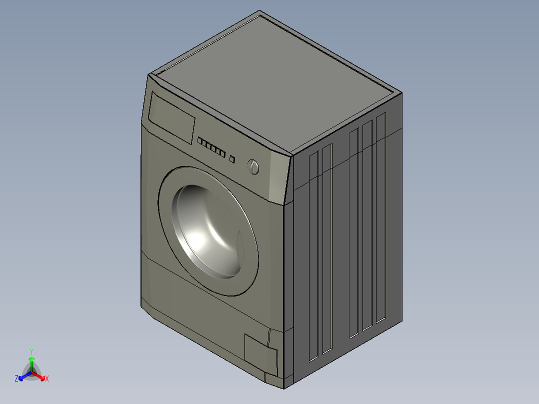 洗衣机(4)正等轴测图