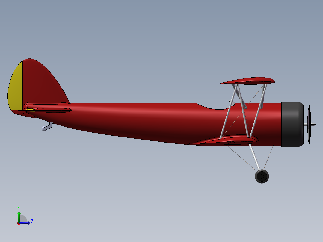 航空滑翔机左视图