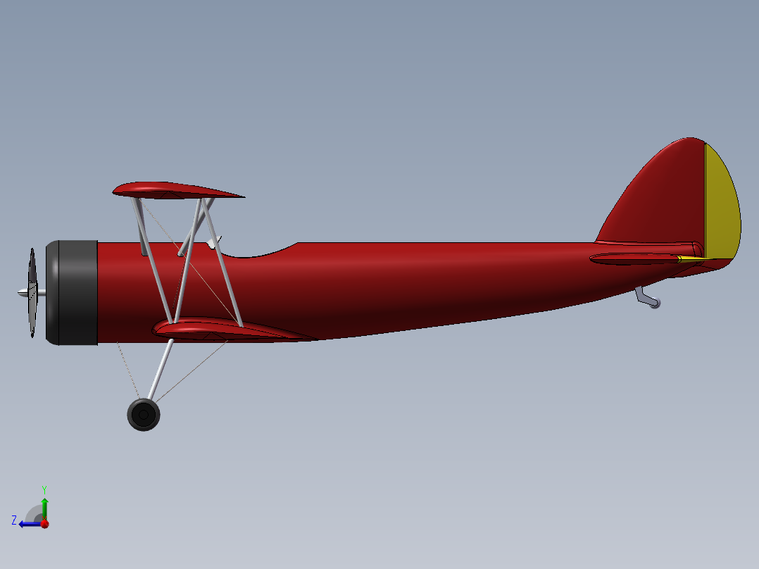 航空滑翔机右视图