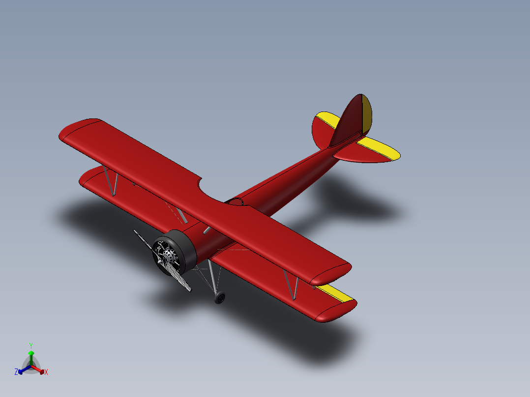 航空滑翔机正等轴测图