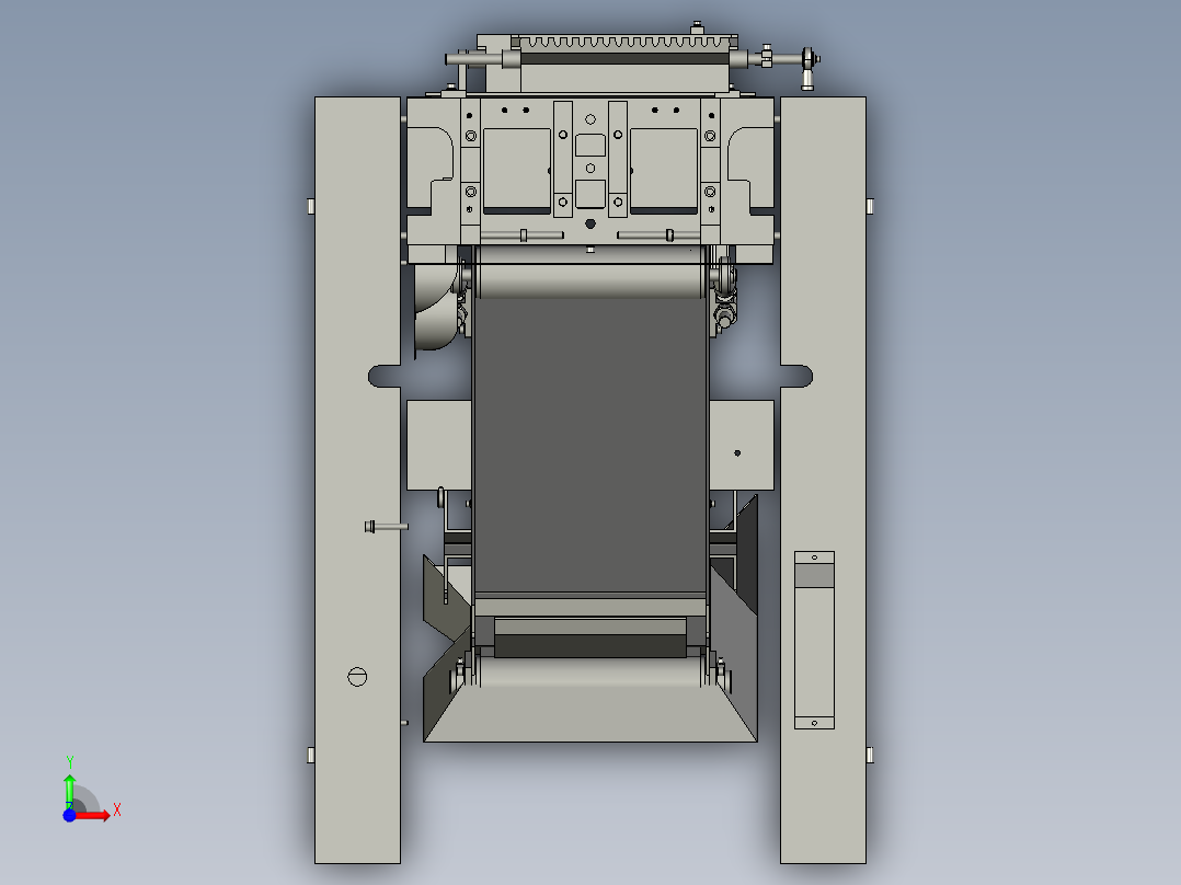 金属钢带折板机前视图