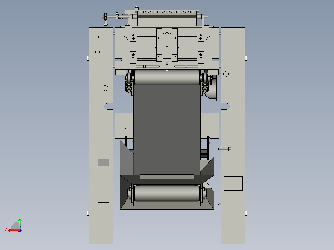 金属钢带折板机后视图