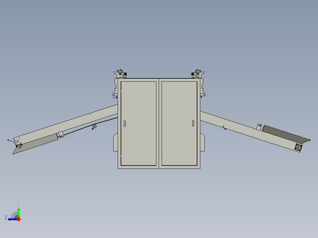 金属钢带折板机右视图