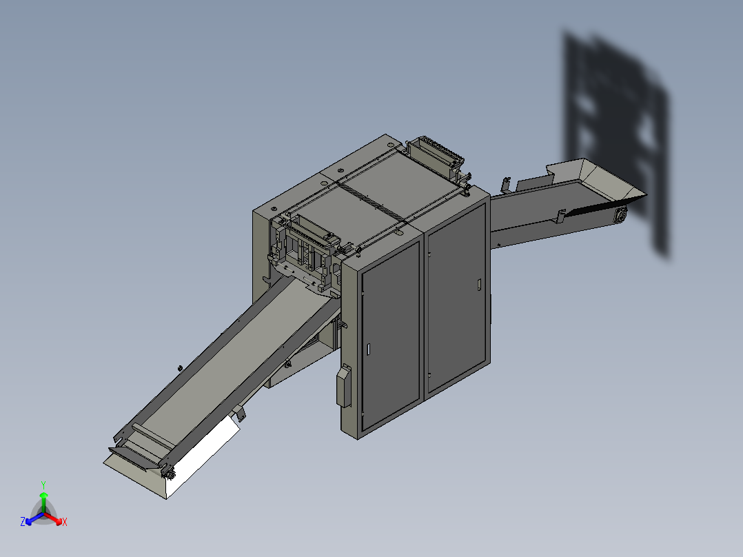 金属钢带折板机正等轴测图
