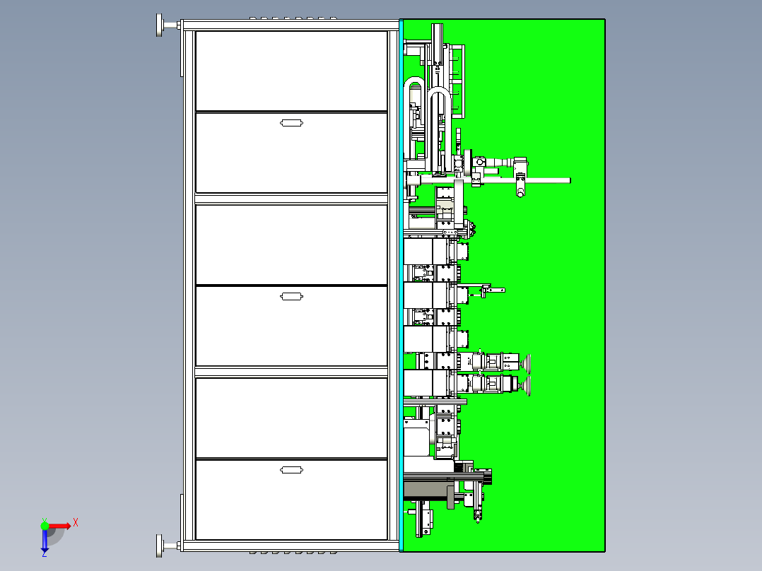 电机检测装配设备设计俯视图