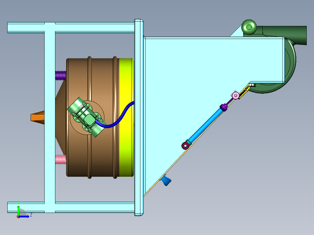 塑料母粒的振动下料装置左视图