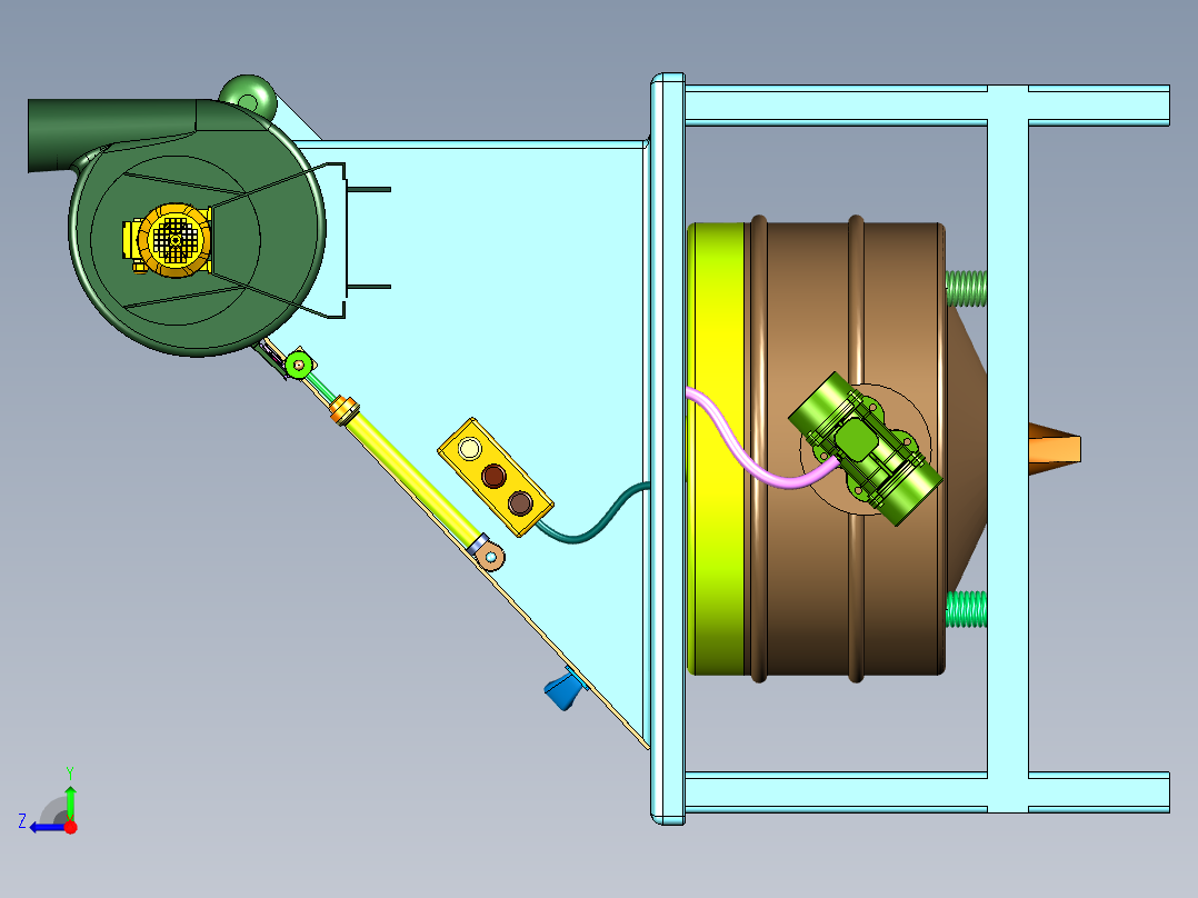 塑料母粒的振动下料装置右视图