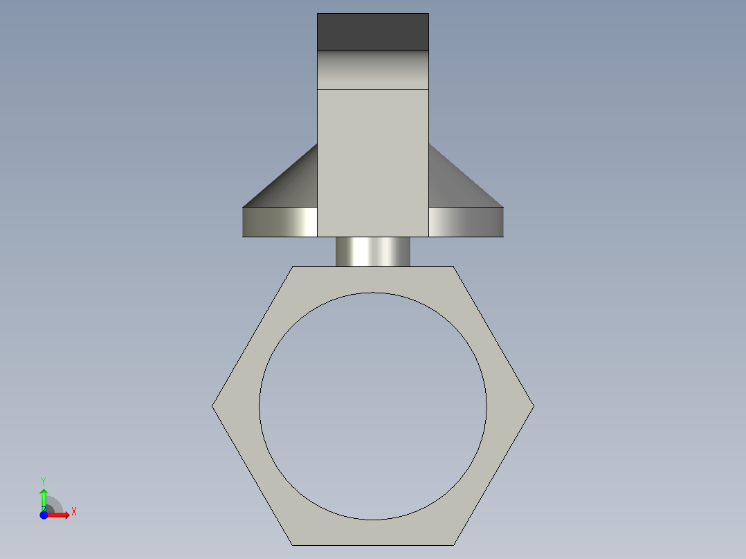 P127-3分两端内牙开关前视图