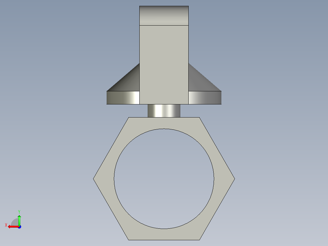 P127-3分两端内牙开关后视图