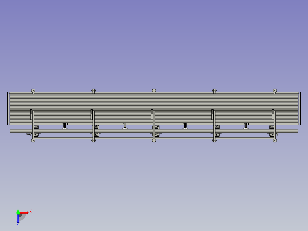 多层管上料器俯视图