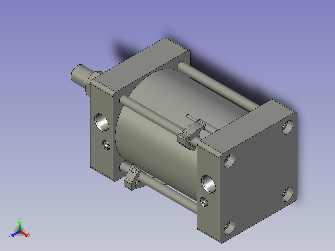 气缸SC100x75S正等轴测图