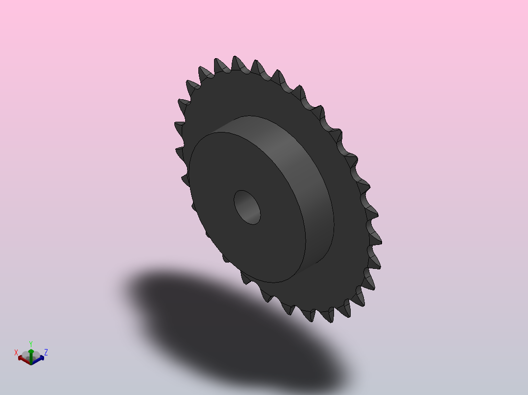 直孔链轮081型_29-081-1正等轴测图