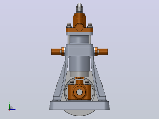 单缸蒸汽机3D数模图纸 Solidworks设计 附平面工程图左视缩略图