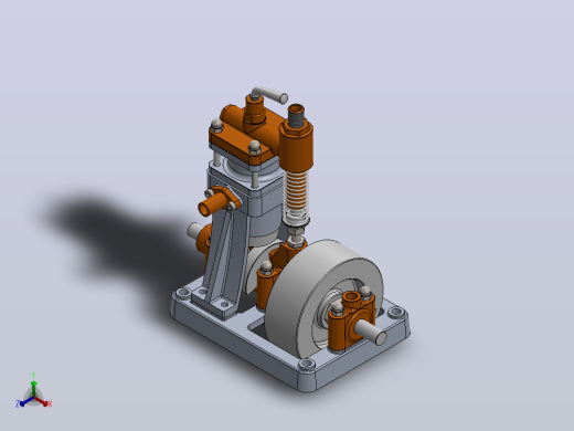 单缸蒸汽机3D数模图纸 Solidworks设计 附平面工程图正等轴测缩略图