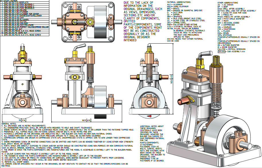 单缸蒸汽机3D数模图纸 Solidworks设计 附平面工程图