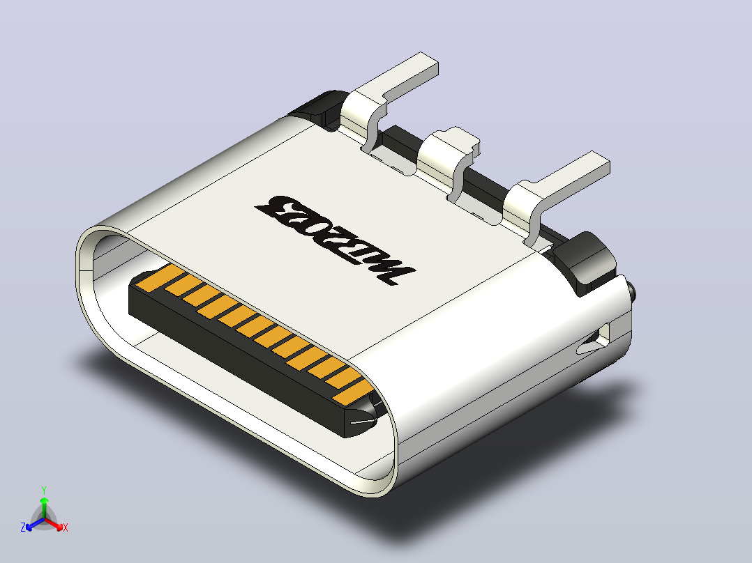 USB-C垂直连接器主视图