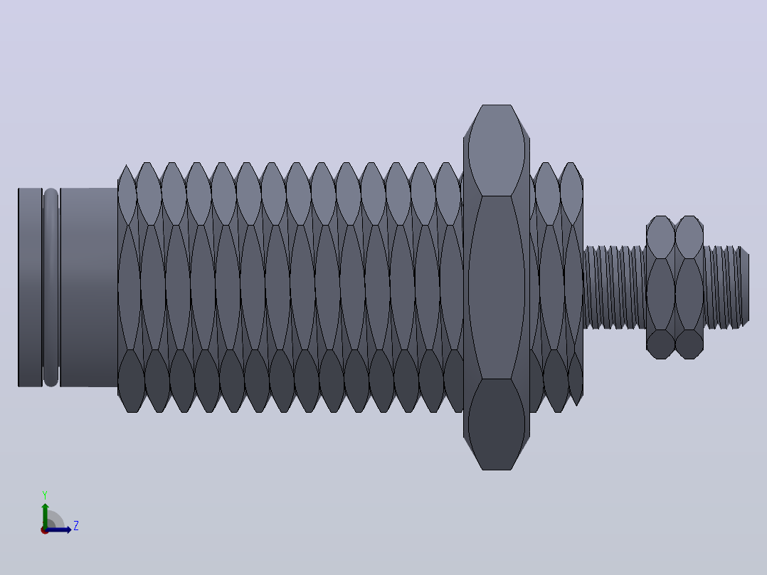 CJPS迷你针型气缸(单作用)[CJPS 10-15]左视图