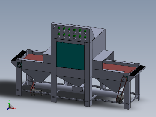 双面自动喷砂机3D图纸T565