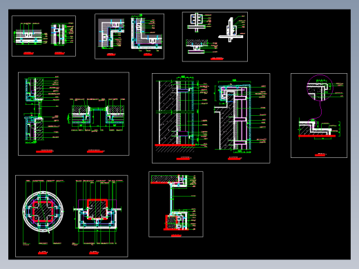 各类石材幕墙节点大样图石材干挂湿挂做法详细的石材柱CAD节点图