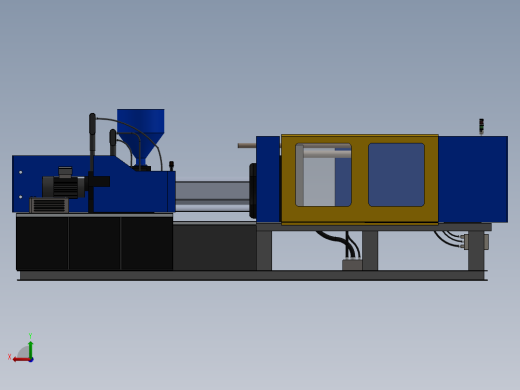 注塑机模型 3D图纸 外部模型机械设备solidworks 3D模型后视缩略图