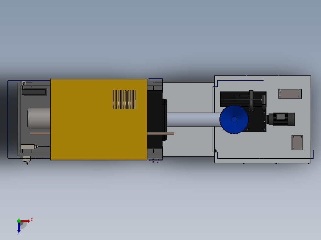 注塑机模型 3D图纸 外部模型机械设备solidworks 3D模型俯视图