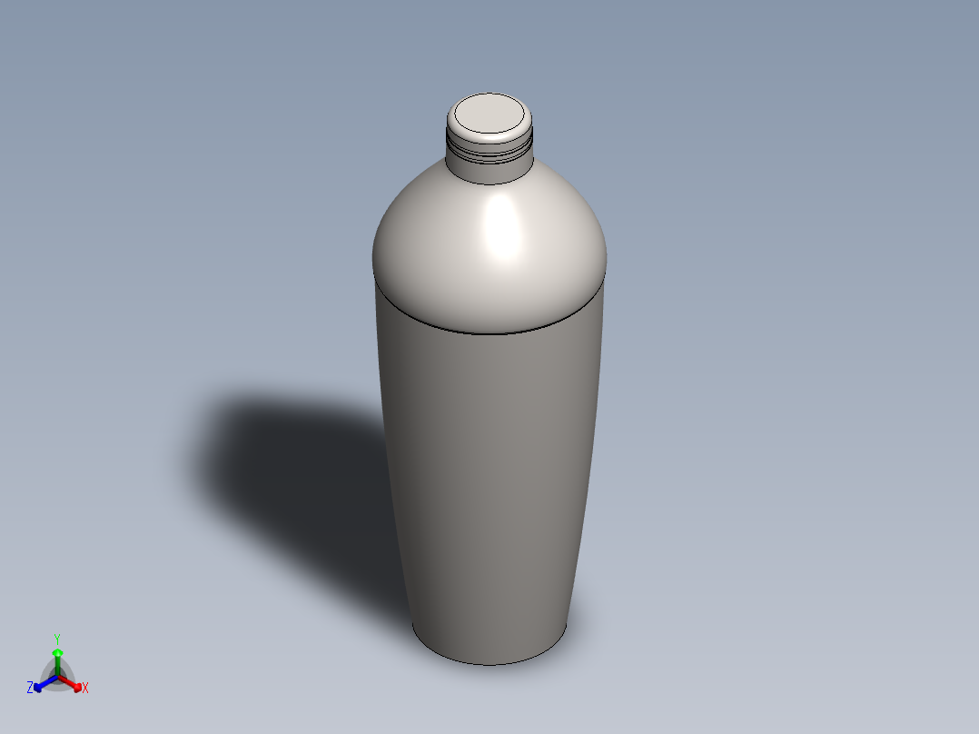 SOLIDWORKS 喝水瓶子造型设计正等轴测图