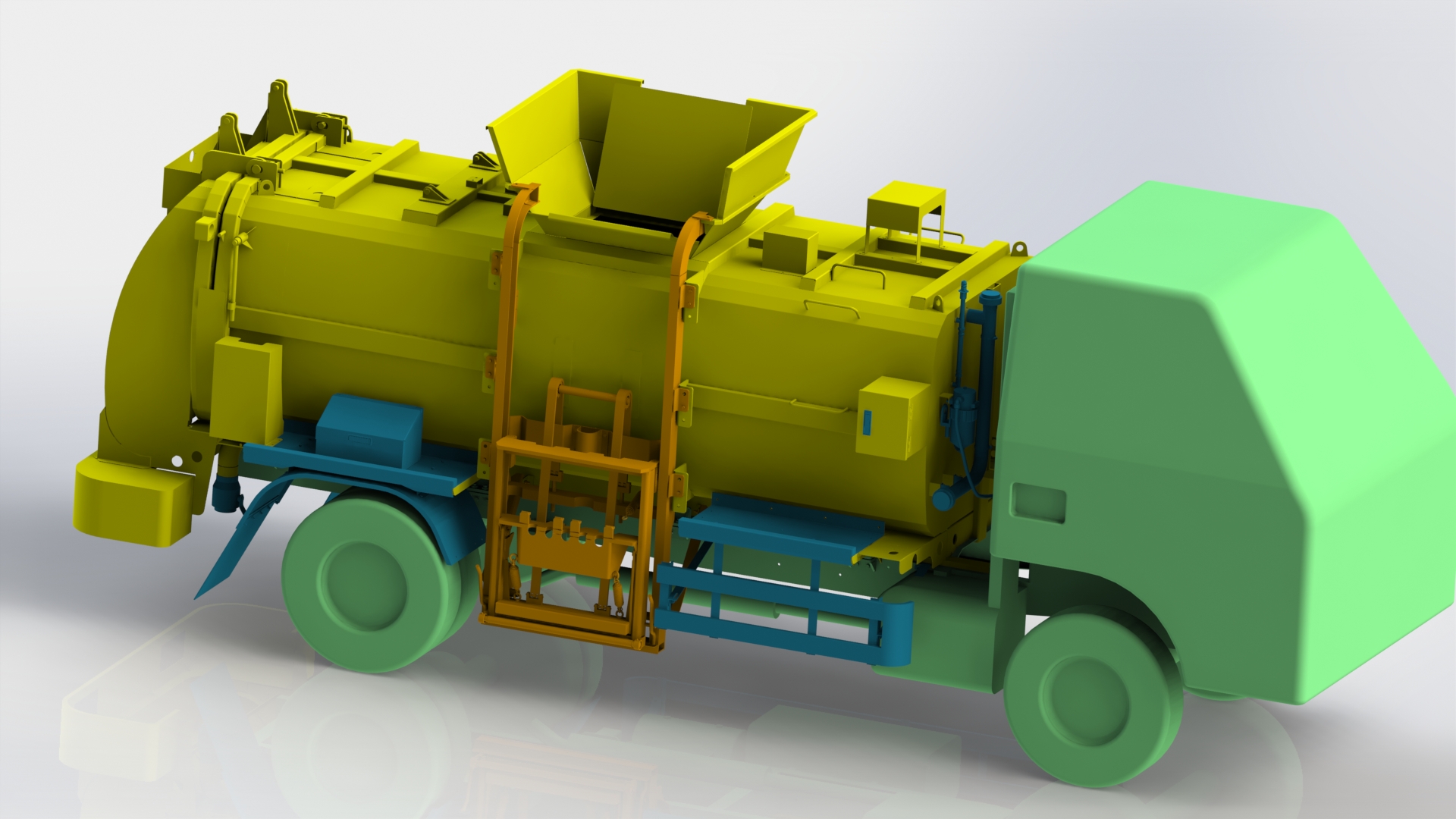 环卫餐厨车三维数模设计