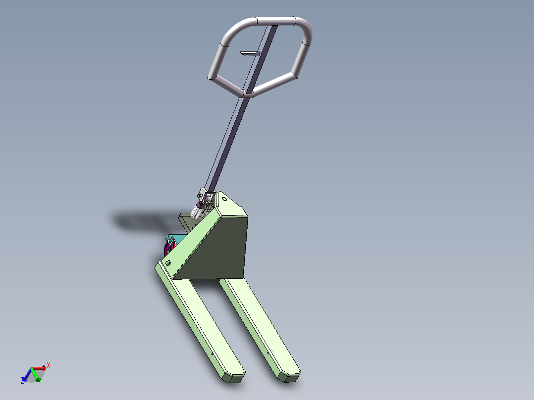 手动液压车设计【手推叉车】【SOLIDWORKS】【原创】90