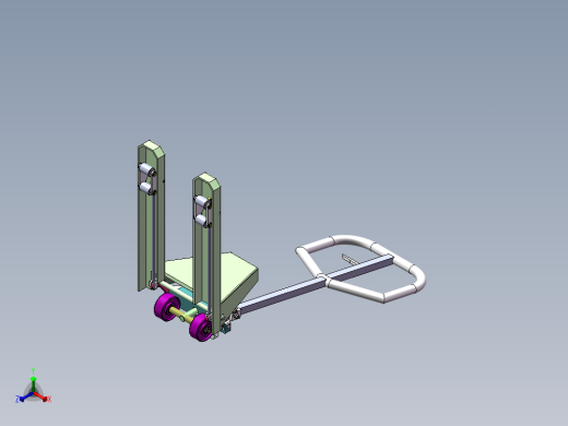 手动液压车设计【手推叉车】【SOLIDWORKS】【原创】90正等轴测缩略图