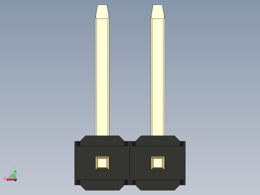 彩色公排针 100mil 2.54mm 系列-DS1022_black_02p_100mil_TypeU_rev1.0后视缩略图