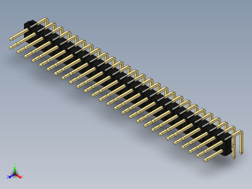 彩色公排针 100mil 2.54mm 系列-DS1022_black_2x27p_100mil_TypeD_rev1.0
