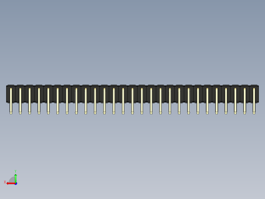 彩色公排针 100mil 2.54mm 系列-DS1022_black_2x27p_100mil_TypeD_rev1.0后视缩略图