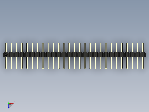 彩色公排针 100mil 2.54mm 系列-DS1022_black_2x27p_100mil_TypeD_rev1.0俯视缩略图