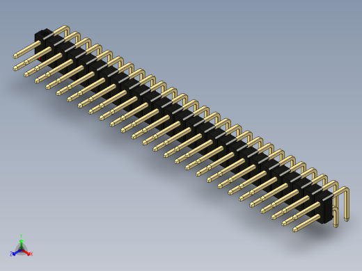 彩色公排针 100mil 2.54mm 系列-DS1022_black_2x27p_100mil_TypeD_rev1.0正等轴测缩略图