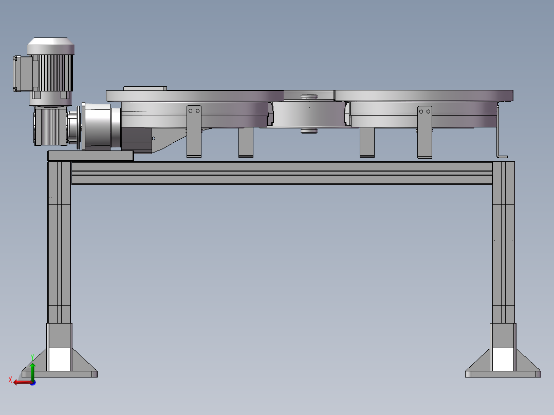 输送链板线 s型输送线后视图