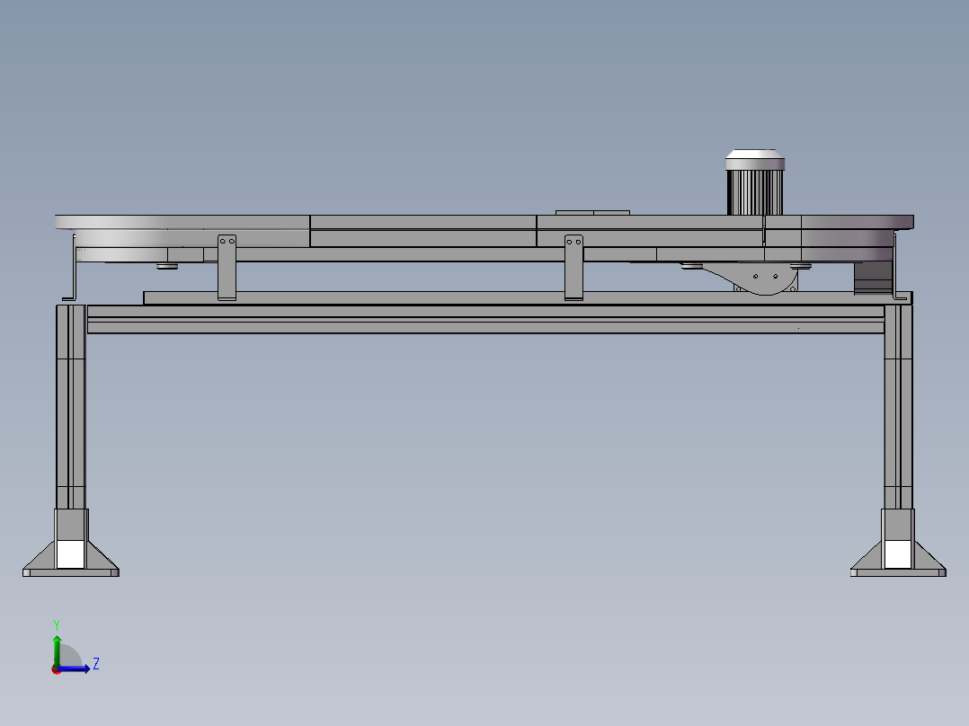 输送链板线 s型输送线左视图