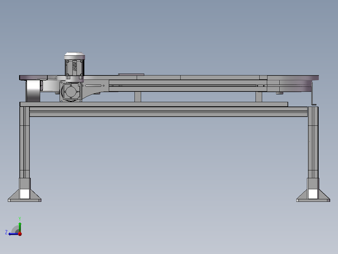 输送链板线 s型输送线右视图