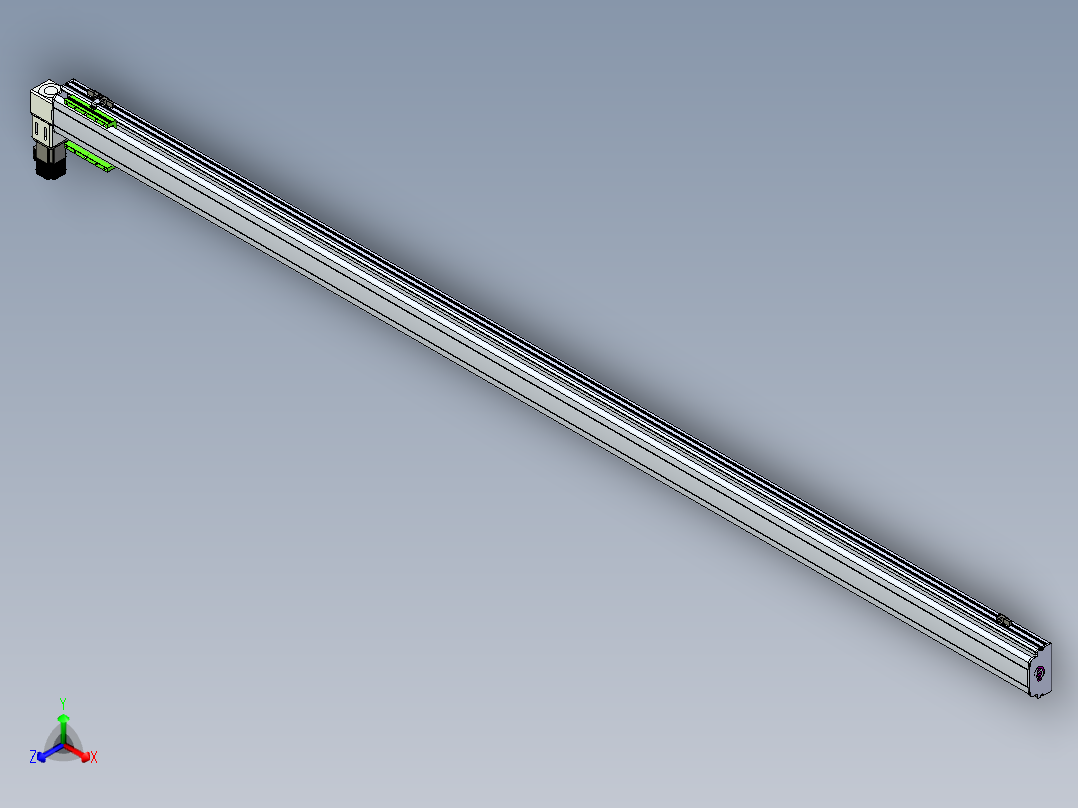 同步带滑台-半封闭B13-L90-S2900-L-P40-D3正等轴测图