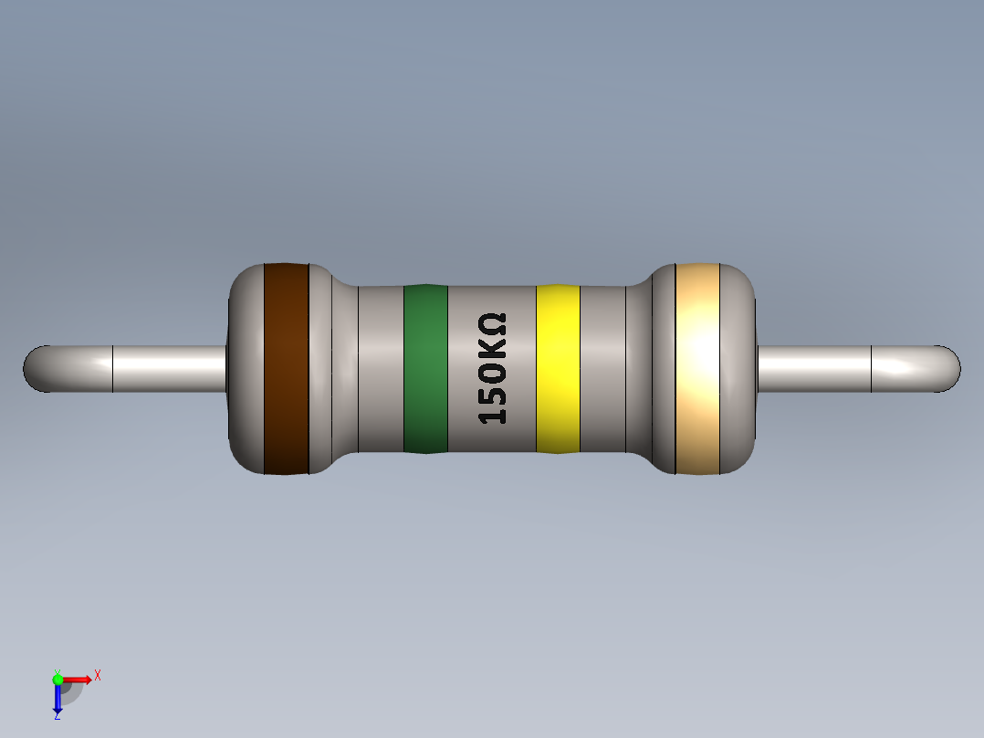 电容器 二极管 电阻器-Resistor 150K Ohm俯视图