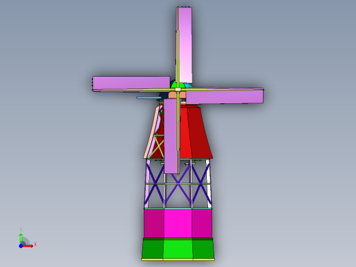 中世纪机械传动荷兰风车前视缩略图