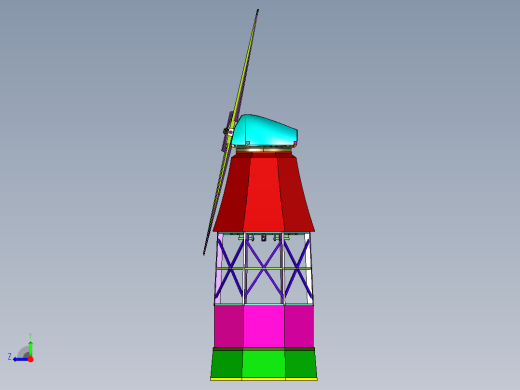 中世纪机械传动荷兰风车右视缩略图