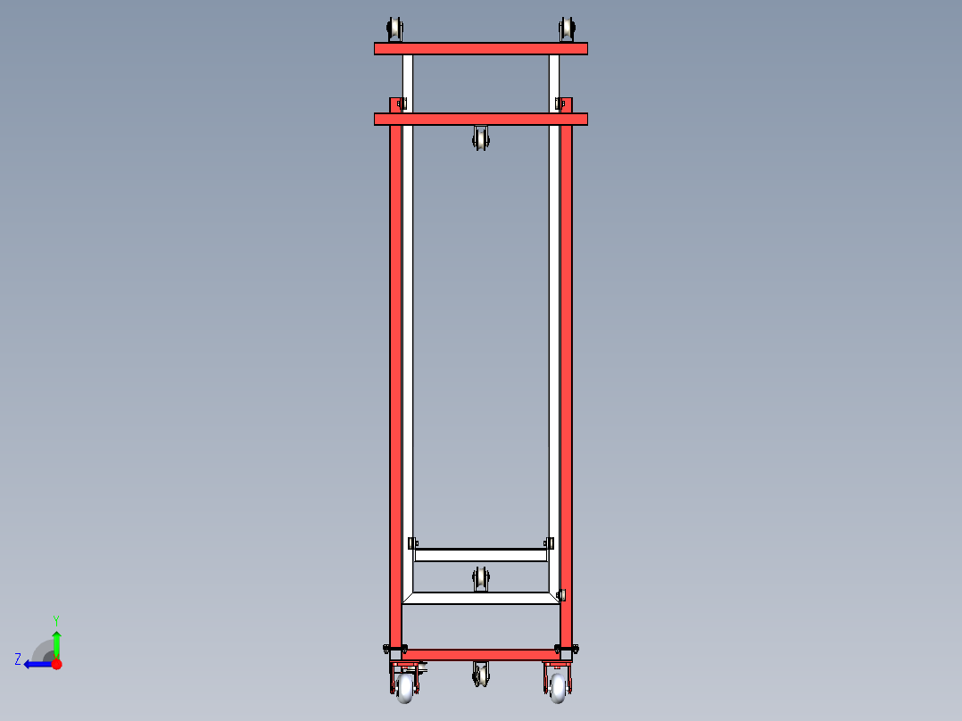 电动脚手架三维模型右视图