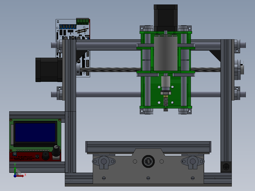 自制PCB板CNC机器前视图