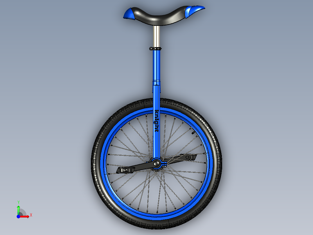 独轮自行车模型前视图