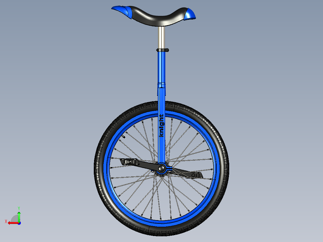 独轮自行车模型后视图