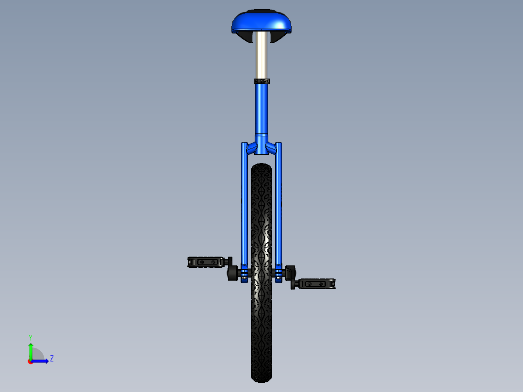 独轮自行车模型左视图