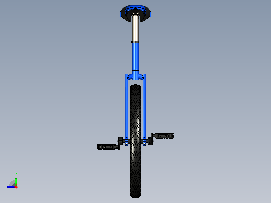 独轮自行车模型右视图