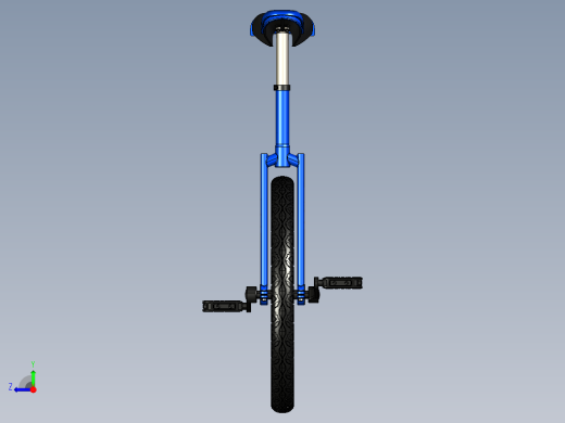 独轮自行车模型右视缩略图
