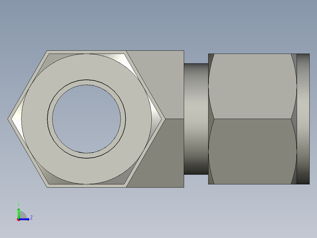 卡套式工业通用硬管接头12_mbu-s左视图