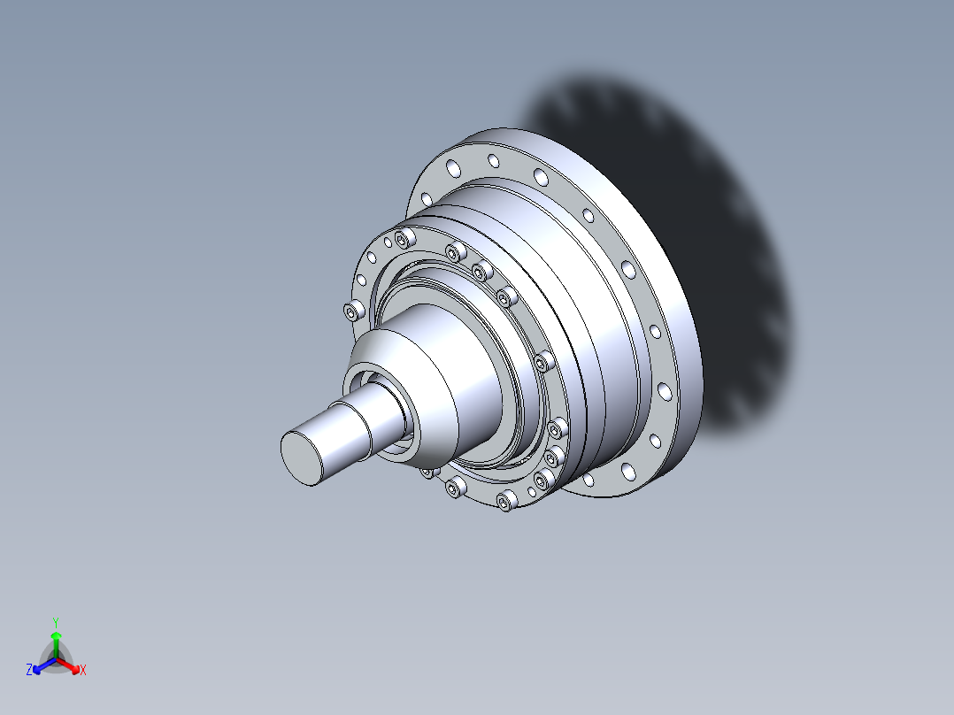 谐波齿轮减速器设计及性能仿真【三维SW二维说明书】正等轴测图